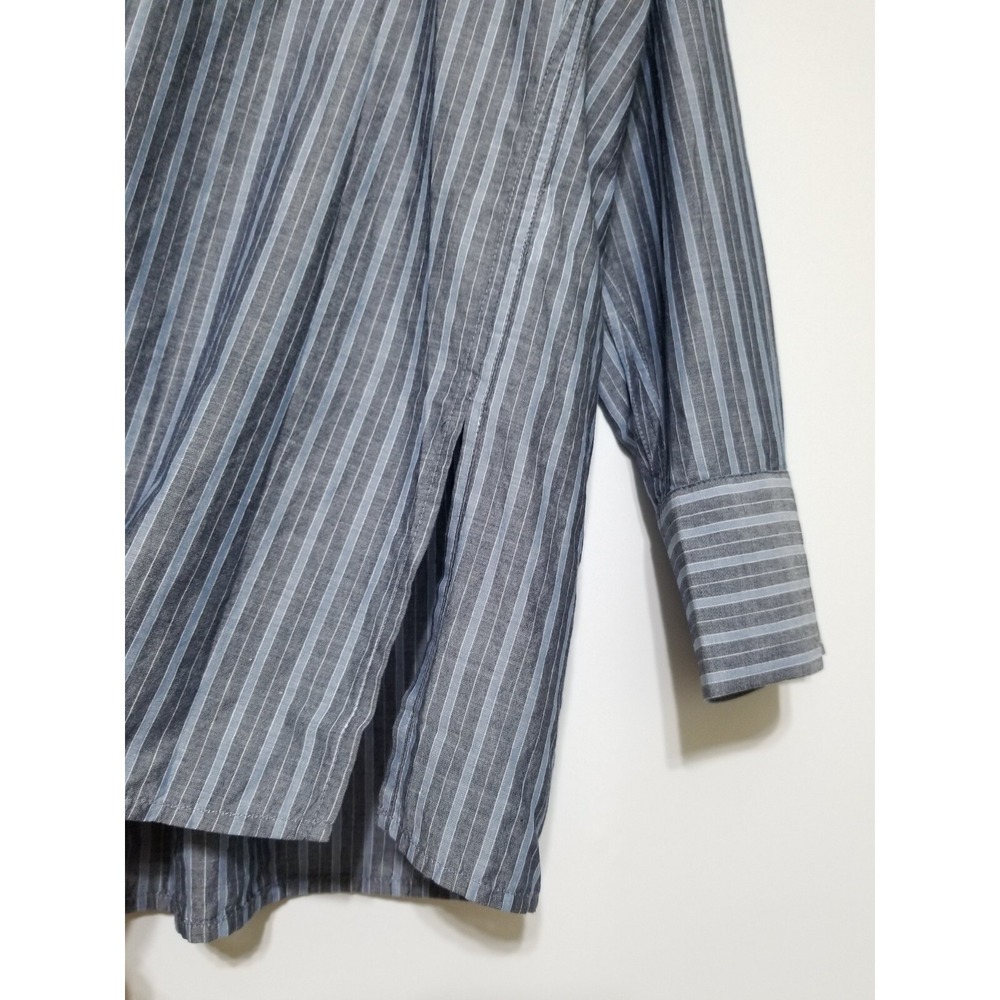 Vince Wide Stripe Oversized Pullover Blouse Coastal Chambray NWT Size S $295 - Picture 8 of 16